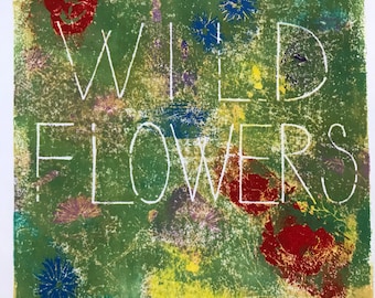 Wild Flowers Linocut Print