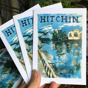 Hitchin Linocut Cards Pick and Mix Set of recycled cards image 7