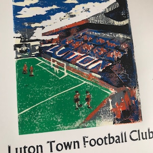 Luton Town FC Linoldruck und Buchdruck