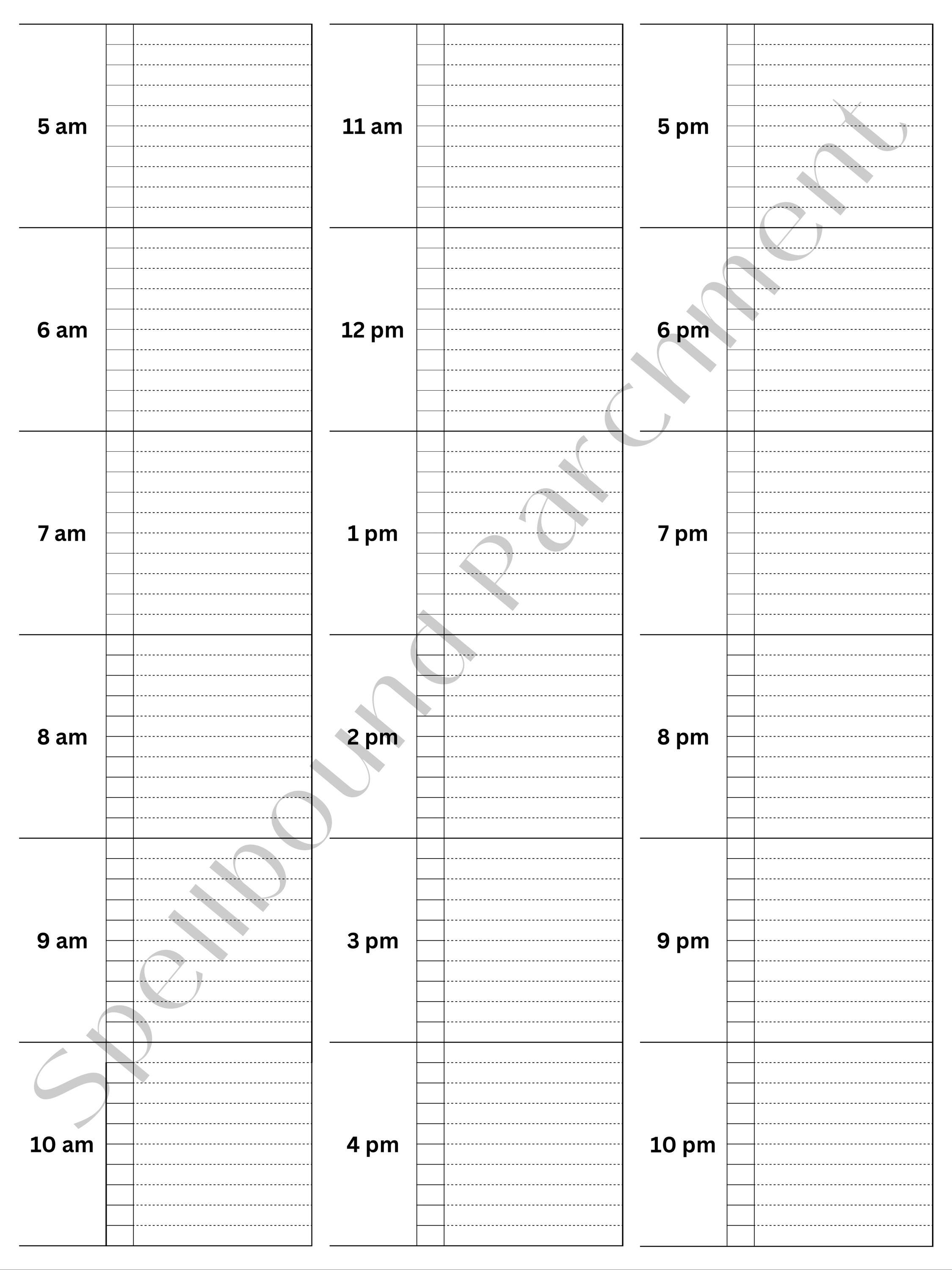 6 Minute Increment Time Tracker Digital Downloads Etsy