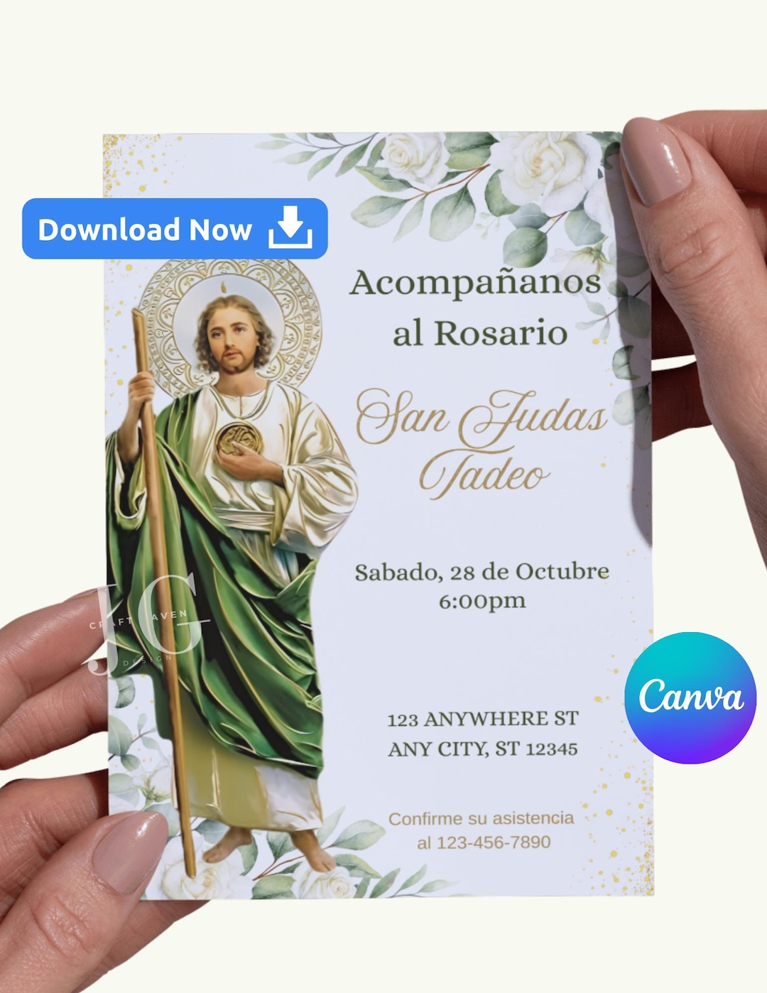 Editable San Judas Invitation, San Judas Invitacion Editable, San Judas