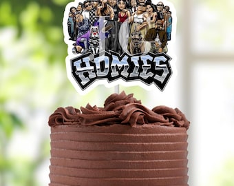 Homies Happy Birthday Cake Topper, Mi Vida Loca Topper, Cholo Themed birthday Topper, Chicano Birthday party decor, Lowrider Cake Topper