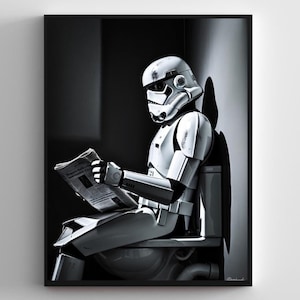 Toilet SERIES #01, Starwars Storm Trooper-poster, Starwars-kunst, grappig toiletkunst aan de muur, Starwars-print, badkamerkunsttoilet, Starwars-fans