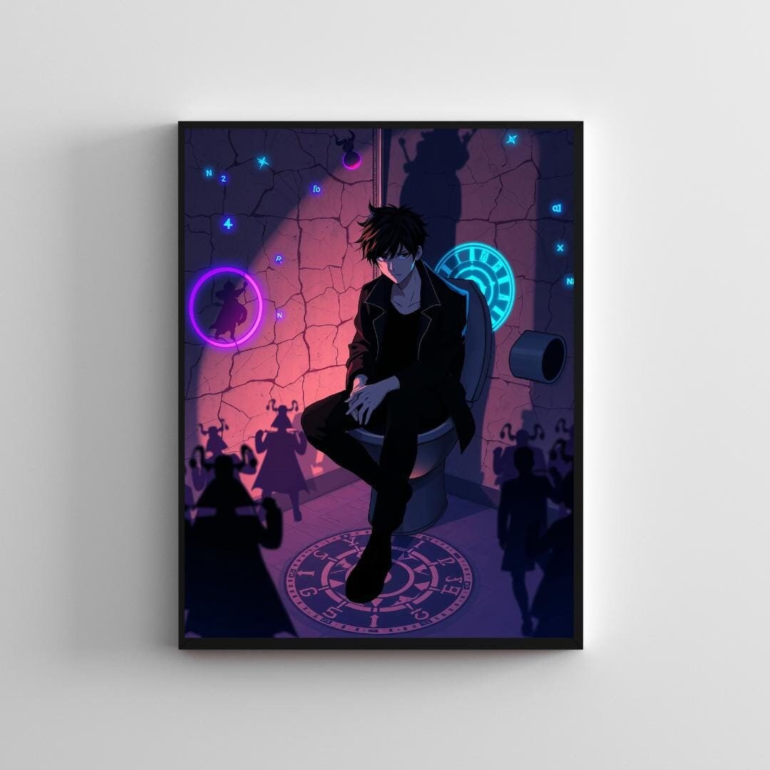 Solo Leveling Jinwoo Toilet Art, Funny Anime Wall Art, Unique Bathroom Decor, Anime Fans Artwork ...