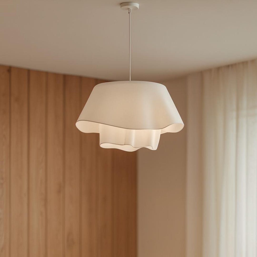 Suspension moderne en tissu, plafonnier Wabi-Sabi Japandi, abat-jour en tissu blanc doux pour décoration de chambre, salle à manger ou salon, cadeau - Etsy Canada