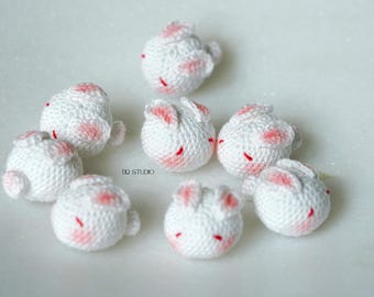 Micro Crochet Bunny Earrings Cute Rabbit Jewelry Handmade Kawaii Earrings Easter Gift for Her Mini Crochet Animal Earrings Spring Jewelry