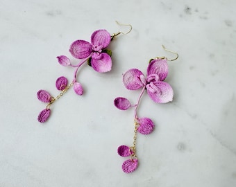 Micro Crochet Earrings Wisteria