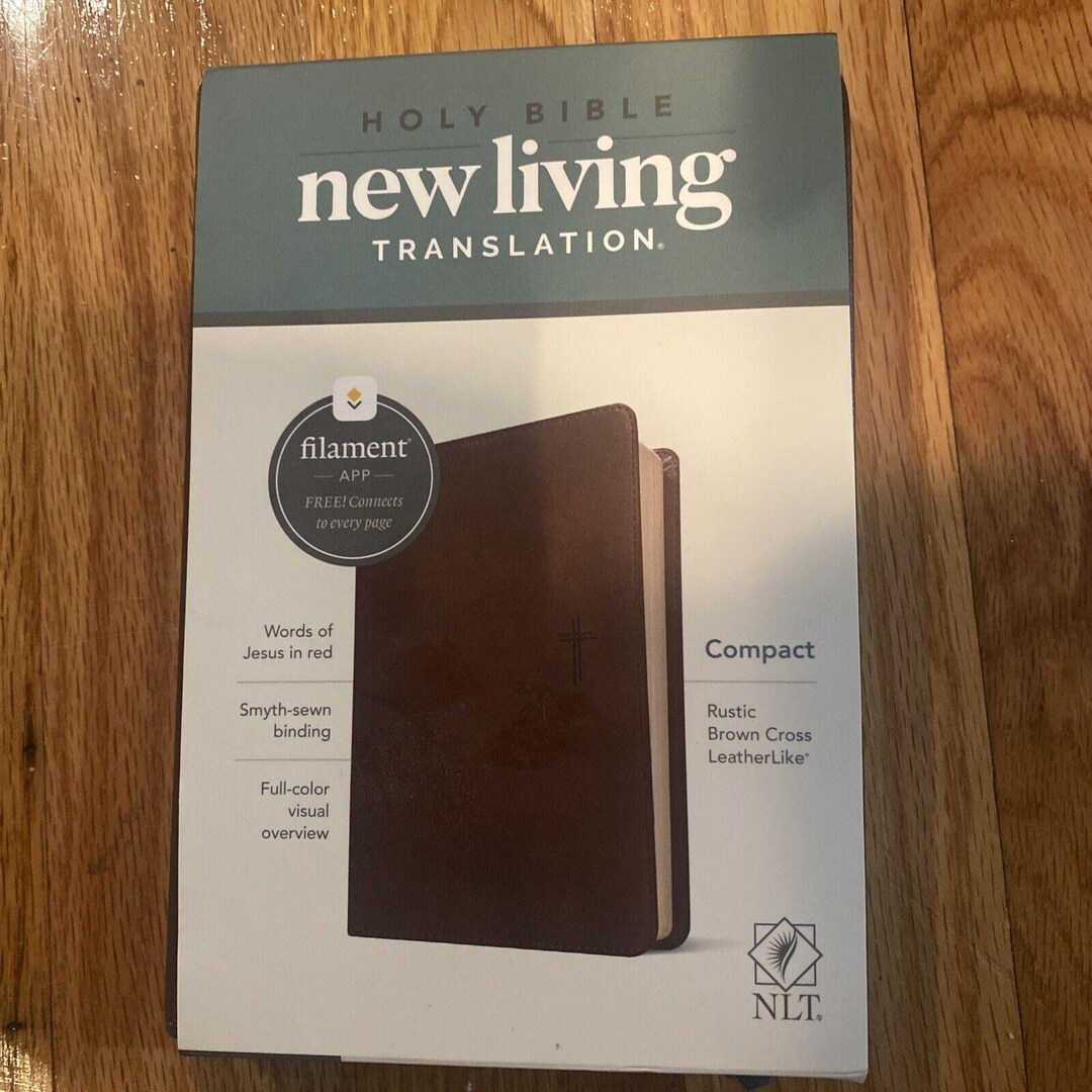 NLT Compact Bible, Filament Enabled (leatherlike, Rustic Brown, Red
