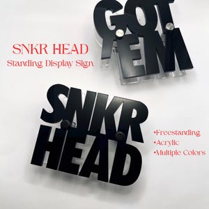 SNKR HEAD Desk Sign, Sneakerhead Decor, Shoe Closet Display Sign, Sneaker Collector Room Decor, Acrylic Stand Alone Sign, Sneaker Lover Gift