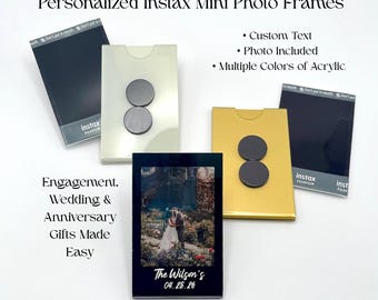 Personalized Engagement Gift for Couple, Custom Magnetic Instax Mini Photo Frame, Proposal Portrait Keepsake, Dating Anniversary Gift Idea