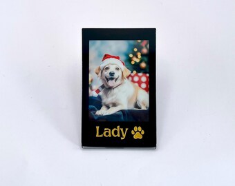 Personalized Pet Photo Frame, Custom Name & Paw Print, Magnetic Instax Mini Frame, Gotcha Day Gift, Pet Adoption Gift