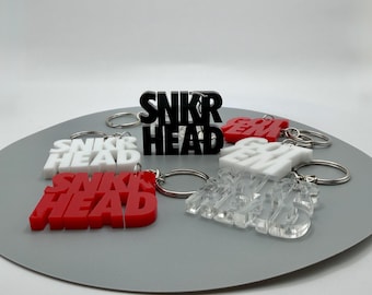 SNKR Head Acrylic Keychain (Black, White, Red and Clear), Sneakerhead Hypebeast Gift