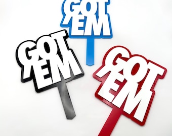 Got ’Em Cake Topper, Sneaker Theme Cake Decor, Sneaker Ball Birthday Cake Topper, Acrylic Sneakerhead Party Decor