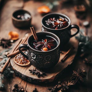 Kit de vinho quente para festas com especiarias, vidro e vela perfumada | Conjunto de presente de Natal | Kit faça você mesmo de vinho quente para reuniões festivas, presentes corporativos