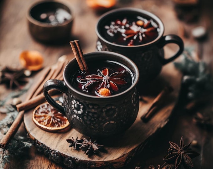 Holiday Mulled Wine Kit w/ Spices, Glass & Scented Candle | Christmas Gift Set | Mulled Wine DIY Kit for Festive Gatherings, Corporate Gifts