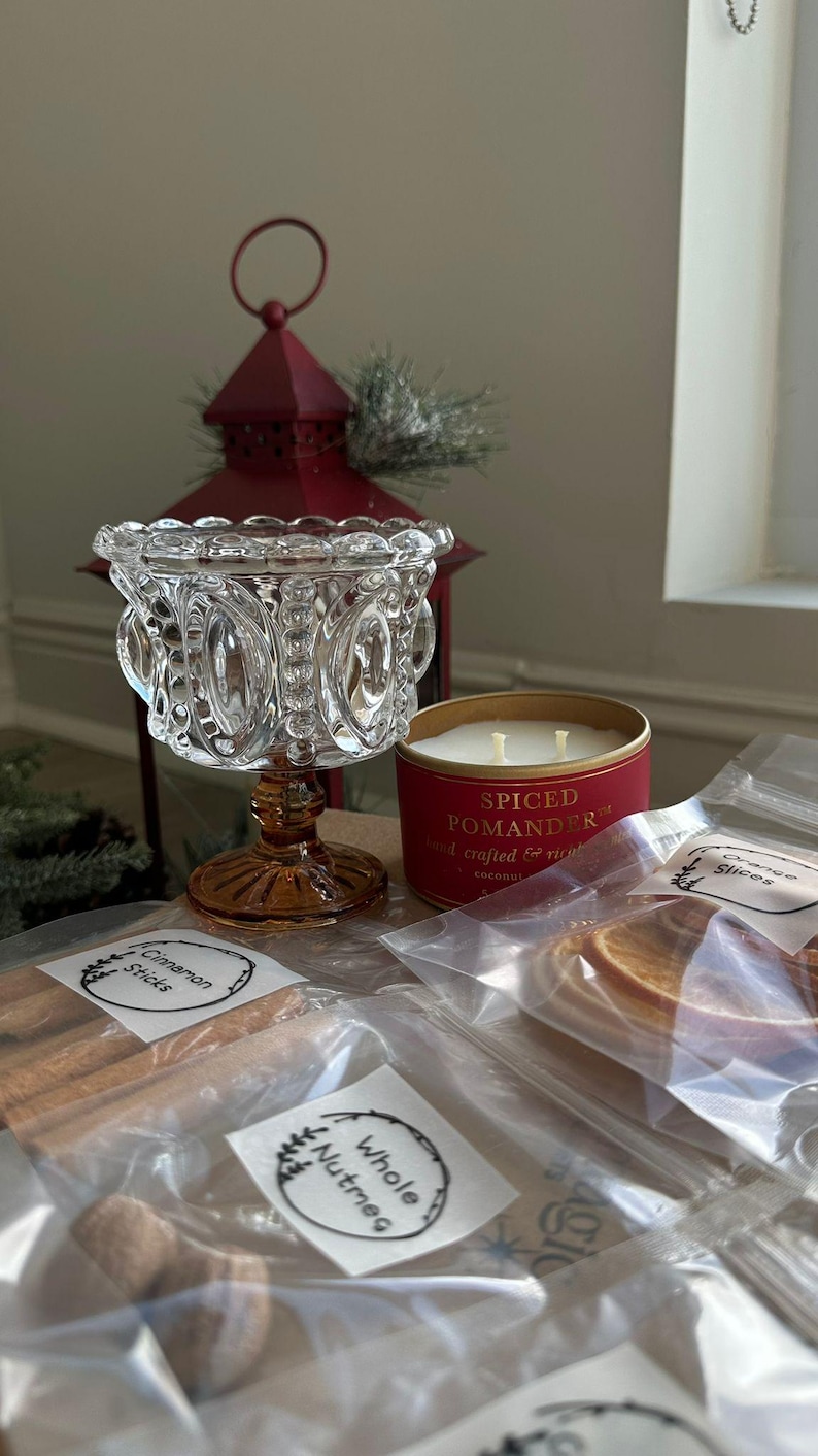 Pomander Kit Holiday Mulled Wine Kit W/ Spices, Glass & Scented Candle | Christmas ...