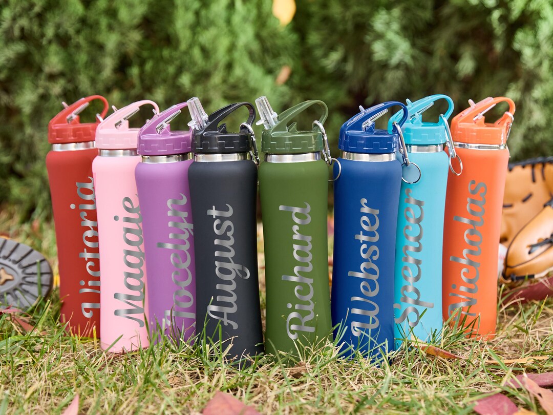 Personalised Insulated Water Bottle, Engraved Water Bottles With Straw ...