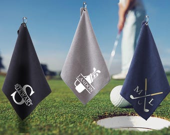 Personalized Embroidered Golf Towel, Monogrammed Golf Towel, Fathers Day Golf Gift, Custom Golf Towel, Golf Club Gift for Dad,Christmas Gift
