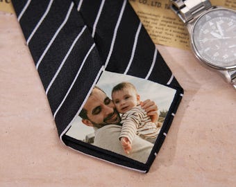 Parche con foto personalizado para corbatas, regalos para el Día del Padre, parche para corbata, padre de la novia/novio, parche con foto autoadhesivo, regalos para papá, regalo para abuelo