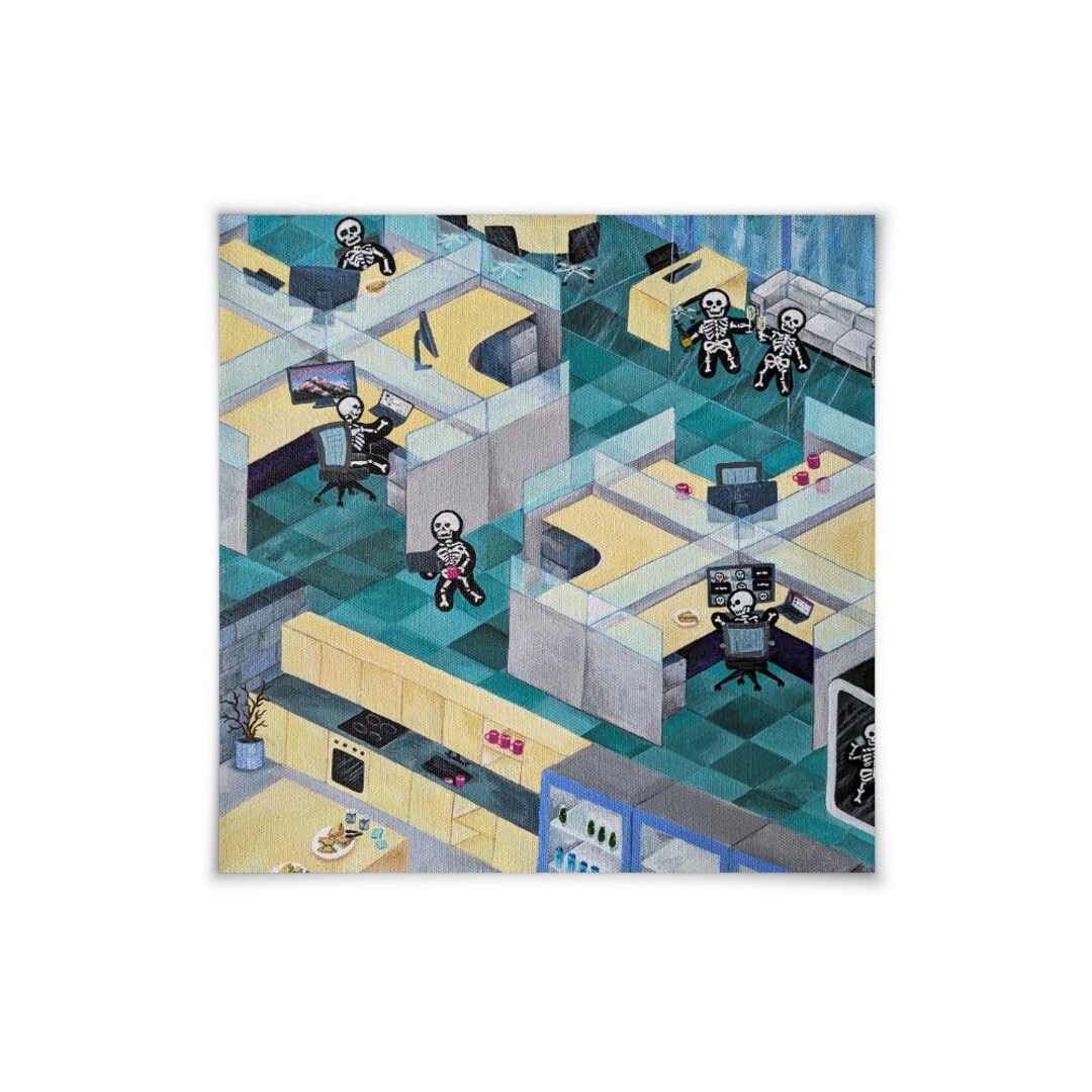 RTO (return to Office) 8x8 Art Print, Inspired by Open Floor Plan, Cold ...