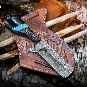 Damascus Bull Cutter Knife, Hunting knife, Rasp Steel Cowboy knife, Hand Forged Knife, Groomsmen Gift, Gift For Him, Fathers Day  Gift