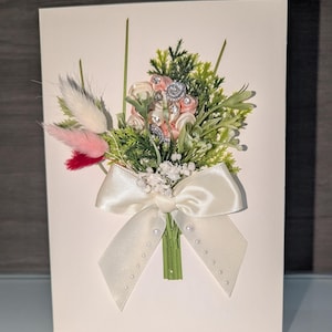 Luxus 3D Geburtstagskarte * Kunstblumen Happy birthday * Handgemacht