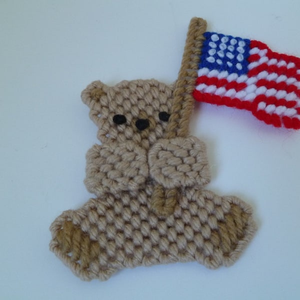 Bear with American Flag Magnet