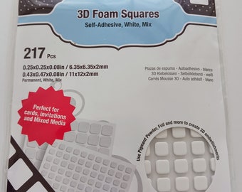 3L Scrapbook Adhesives 3D Foam Squares White Variety Pack - NEW