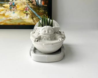 Concrete Succulent Pot | Tray Included | US Stock - Ship Next Day