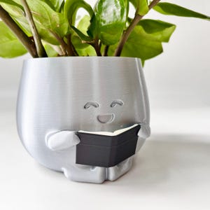 Book Lover Planter, Cute Planter, Indoor Planter, Unique 3D Printing Planter, Gift For Her, Book Lover Gift