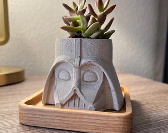 Dark Helmet succulent planters, pen holder, bath decor, unique gift, darthvader pot, succulent pot