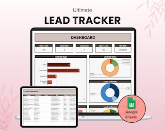 Lead Tracker Google Sheets Template: Lead Management Dashboard (Digital Download