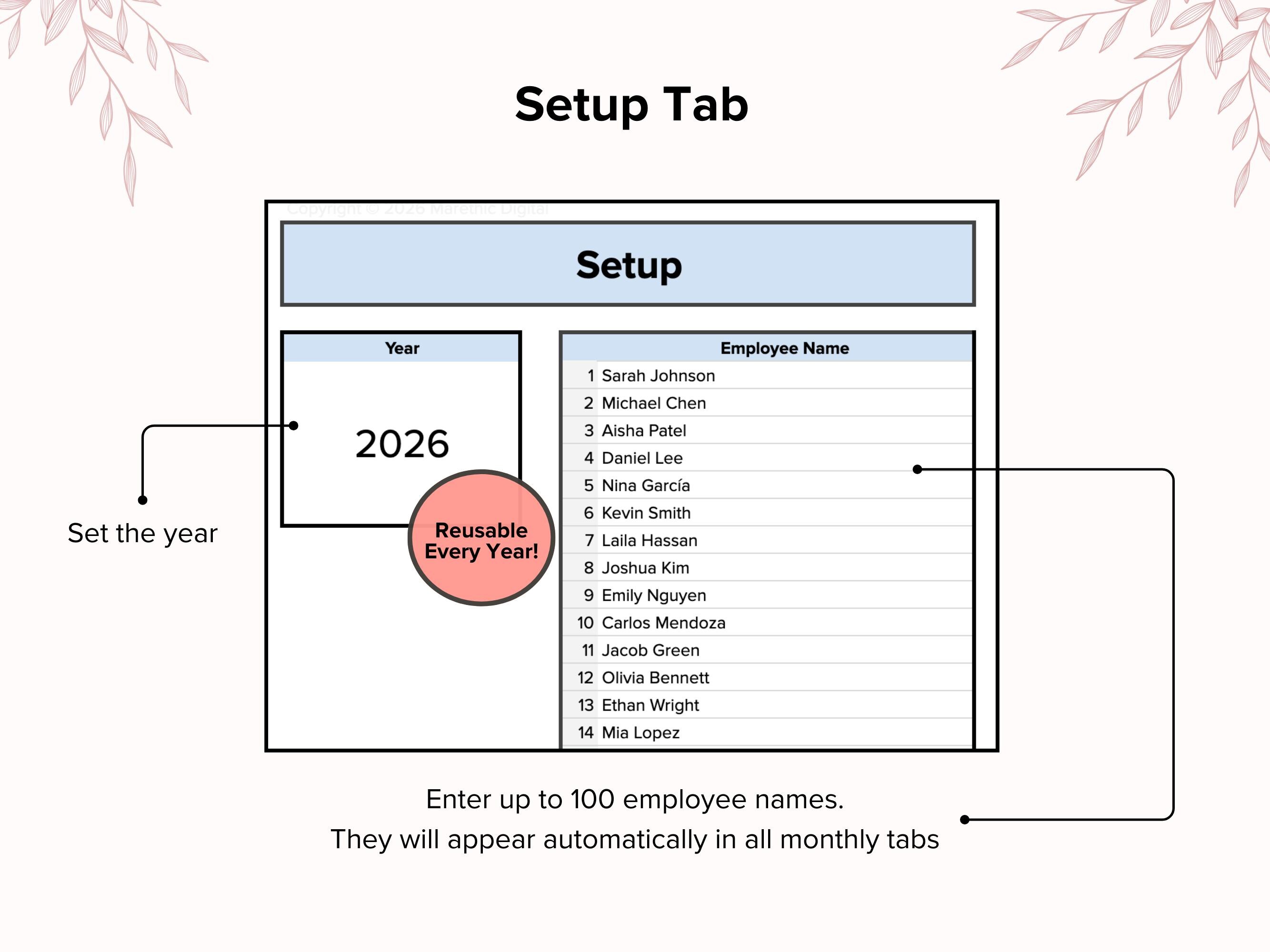 Employee Attendance Tracker Google Sheets Template, Absence Management ...