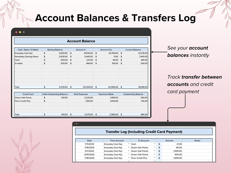 Personal Finance Tracker, Bank Account Tracker, Account Balance ...