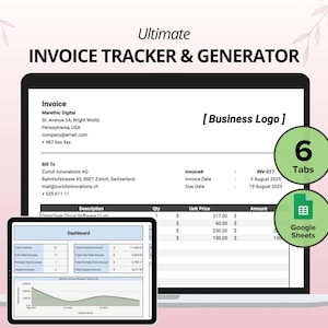 Invoice Tracker Google Sheets, Invoice Spreadsheet, Invoice Payment Tracker, Invoice Sheets, Invoice Management, Invoice Generator Business