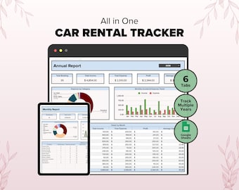 Car Rental Booking System Template, Car Rental Management, Car Rental Business Income & Expense Tracker Google Sheets
