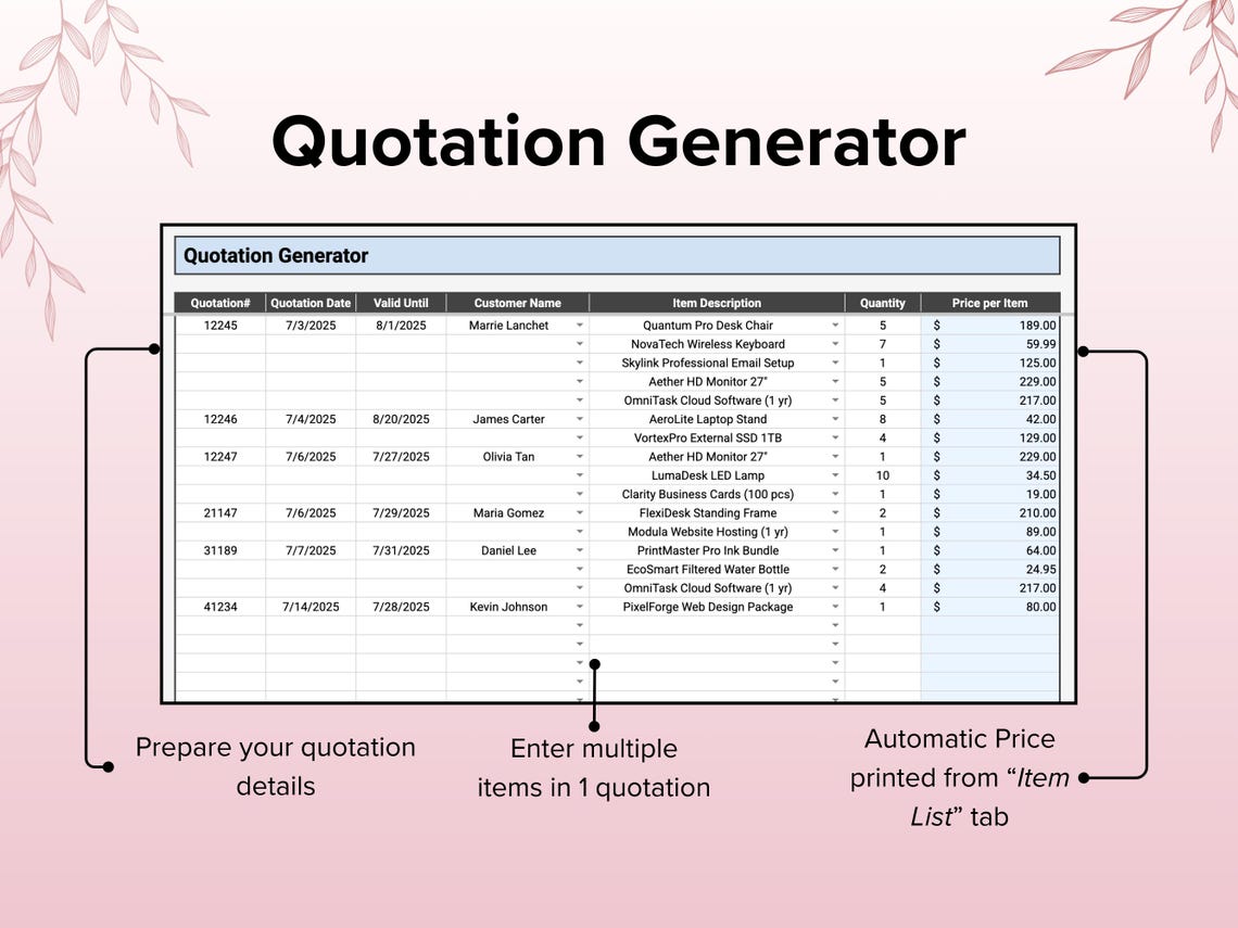Quote Generator, Quotation Generator, Quote Creator, Quote Calculator ...