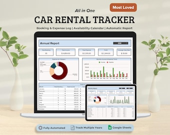 Car Rental Booking System Template, Car Rental Management, Car Rental Business Income & Expense Tracker Google Sheets