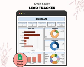 Blei-Tracker Google Sheets-Vorlage, Bleimagnet-Dashboard-Kalkulationstabellen, Blei-Datenbasis und Designversion für das blaue Farbdesign