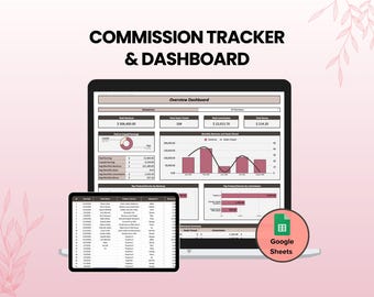 Commission Tracker, Sales Team Commission Tracker Google Sheets Template, Sales Management, Revenue Commission Log