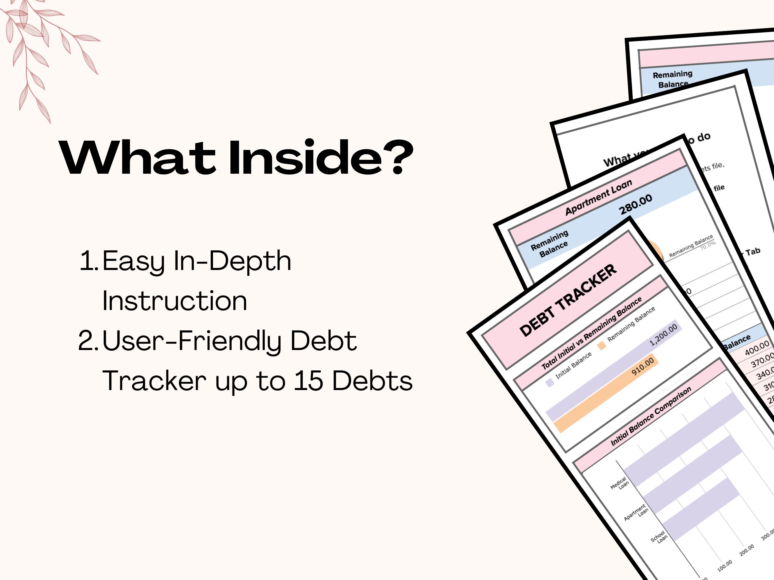 Debt Payoff Tracker for Google Sheets, Debt Free Planner Spreadsheet