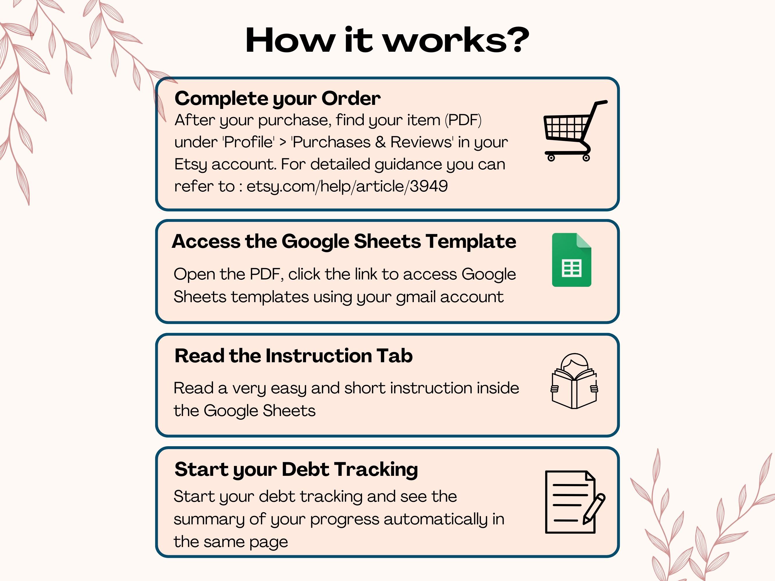 Debt Payoff Tracker for Google Sheets, Debt Free Planner Spreadsheet