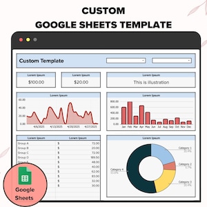 Niestandardowy szablon Arkuszy Google, spersonalizowany szablon arkuszy kalkulacyjnych dla firm i osób prywatnych