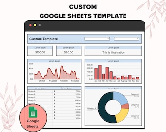 Custom Google Sheets Template, Personalized Business and Personal Spreadsheets Template