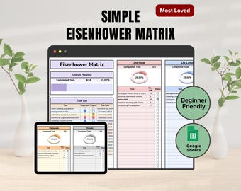 Eisenhower Matrix Task Tracker: Brain Dump Planner (Google Sheets)