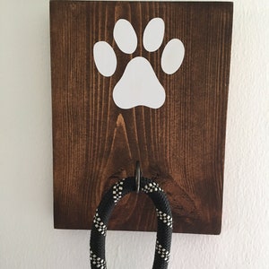 Dog Sign, Leash holder, Gift, Pet Gift, Paw Sign, Wood dog sign, Home decor, Dog leash holder, Dog gift, Dog Lover, Christmas Gift