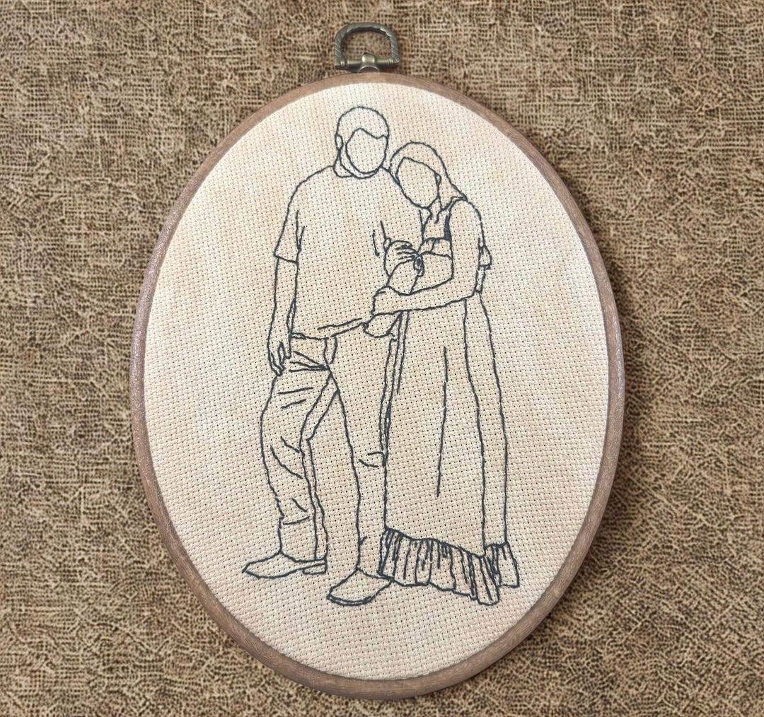 Custom Photo Outline Custom Photo Embroidery Outline - Etsy