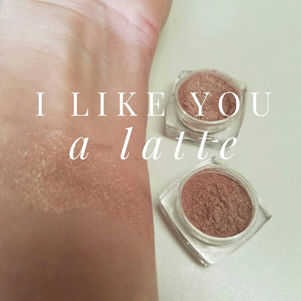 LIKE you LATTE Mineral Make up Eye Shimmer - Sifter Jar 5ml. Vegan Sparkly Eye Shadow Neutral with Shimmer and with hint of brown