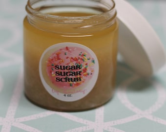 PEONY Vegan Classic Sugar Scrub 4 oz. Limited Time Spring Scent - Easter Gift - Cruelty Free - Gift for Her - Organic Sugar - 1 oz or 4 oz