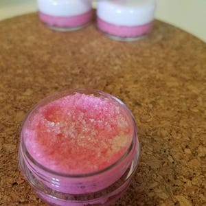 COTTON CANDY Vegan Lip Scrub 1/3 oz. Great on Dry Winter Lips Vegan Organic Sugar Lip Polish gift for her cruelty free cotton candy image 2